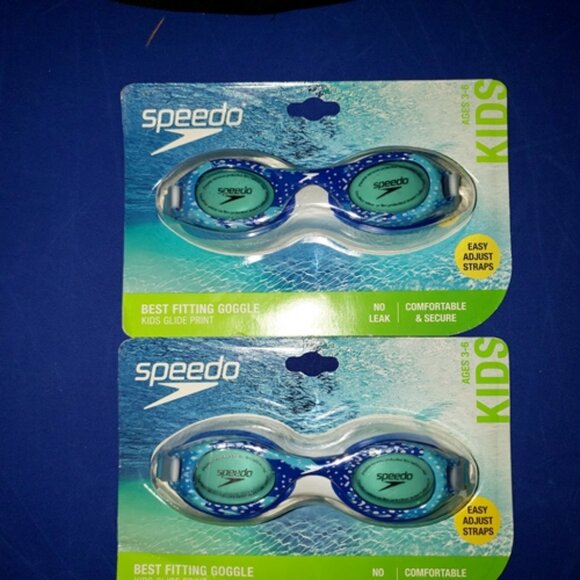 2 pairs - Speedo Kids ages 3-6 Best Fitting Goggles No Leak Easy Adjust Straps - Picture 1 of 2